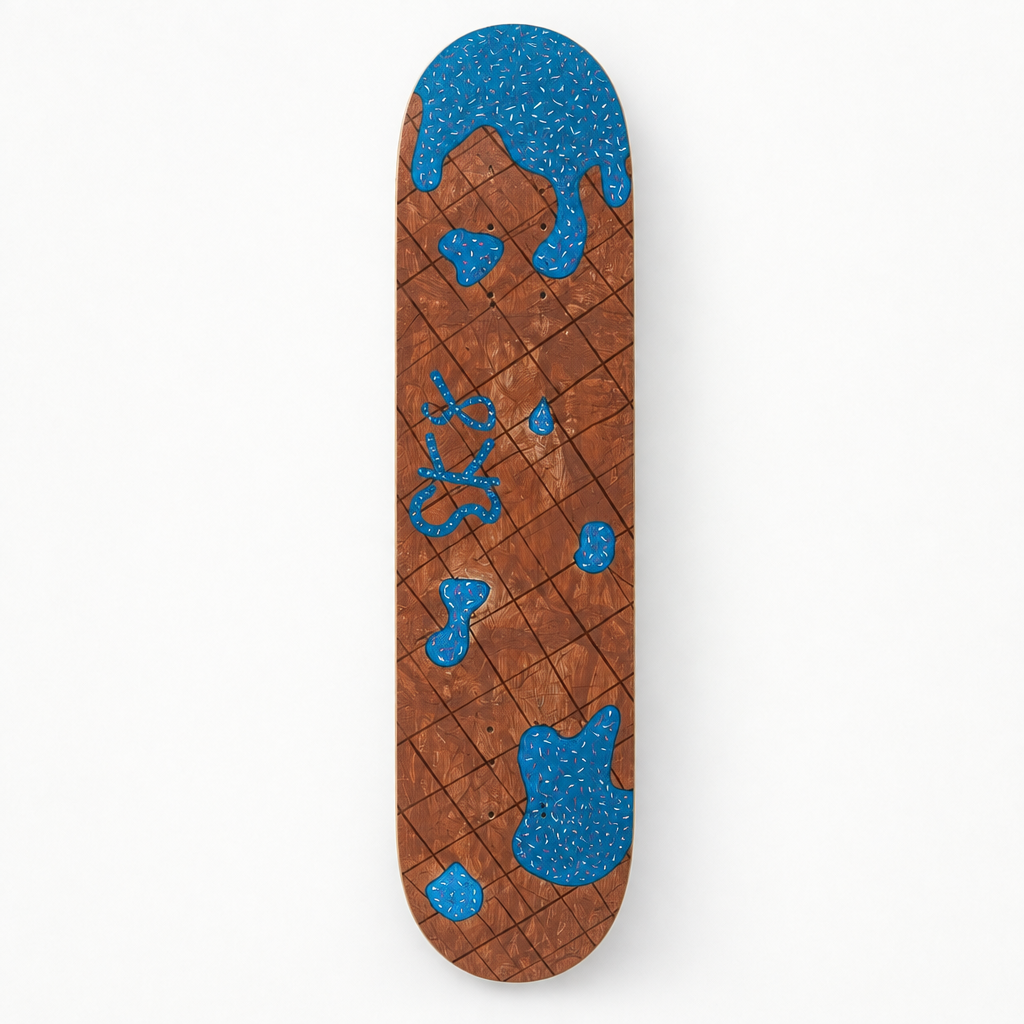 Melting ice cream 8.0-inch maple skateboard deck hand painted by Serenity